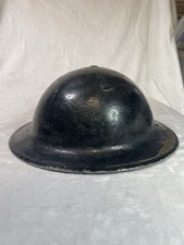 Usado, Capacete de aço britânico MkII da Segunda Guerra Mundial forro pintado de preto e alça de pulso comprar usado  Enviando para Brazil