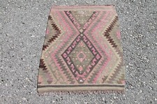 Tapete Kilim étnico rústico asteca turco boêmio vintage pequeno feito à mão 2x3 pés, usado comprar usado  Enviando para Brazil