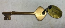 Chave de envio vintage grande latão maciço com etiqueta de localização de quarto loja de carpinteiro comprar usado  Enviando para Brazil