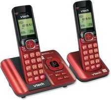 Sistema de atendimento de telefone sem fio VTech identificador de chamadas chamada em espera 2 aparelhos vermelho comprar usado  Enviando para Brazil
