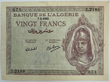 Algerie francs billet d'occasion  Oullins