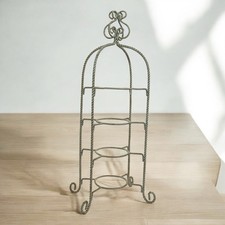 Suporte de exibição de metal torcido xícara de chá pires rack 4 camadas vintage marfim vitoriano comprar usado  Enviando para Brazil
