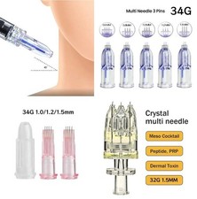 Agulha de cristal 3/4/5 pinos mesoterapia antienvelhecimento olhos pescoço linhas cuidados com a pele 32/34G comprar usado  Enviando para Brazil