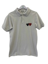 Camisa polo Comme des Garçons Play branca logotipo coração duplo tamanho M autêntica #85 comprar usado  Enviando para Brazil