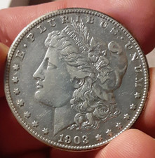 1903 S Morgan dólar de prata $1 brilhante não circulado BU 90% prata comprar usado  Enviando para Brazil