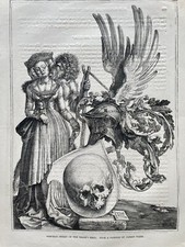 Gravura antiga do século XIX - Crânio da cabeça da morte, Albrecht Dürer, arte macabra, 1857 comprar usado  Enviando para Brazil