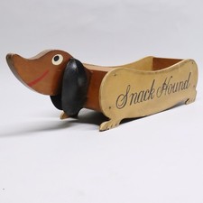 Bandeja de servir de madeira vintage Dachshund Snack Hound MCM Weiner cauda de cachorro faltando comprar usado  Enviando para Brazil