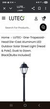 Usado, Luz de poste LUTEC com LEDs integrados 1 luz crepúsculo amanhecer fundido solar alumínio preto comprar usado  Enviando para Brazil