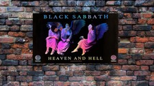Cartaz holográfico Black Sabbath DIO mudança de cor Heaven and Hell 24"w x 16"h comprar usado  Enviando para Brazil