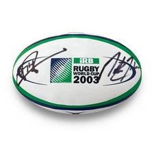 Bola de rugby assinada por Jonny Wilkinson e Martin Johnson final da Copa do Mundo de 2003, usado comprar usado Bola de rugby assinada por Jonny Wilkinson e Martin Johnson final da Copa do Mundo de 2003, usado comprar usado  Enviando para Brazil