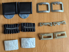 Lote de 6 pares de clipes de fivela de sapato vintage strass pérola cetim comprar usado  Enviando para Brazil