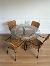 Rattan glass topped for sale  LUTTERWORTH