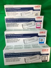 CONJUNTO DE 4 CARTUCHOS DE TONER MAGENTA GENUÍNOS OKI C6100 Series/C5550MFP preto, amarelo, ciano, usado comprar usado  Enviando para Brazil