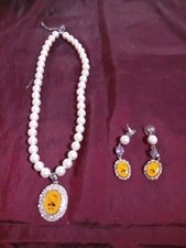 Parure camomilla perle usato  Roccabianca