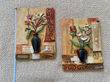 Conjunto de duas peças S. Vassileva 3-D floral resina azulejo arte de parede comprar usado  Enviando para Brazil