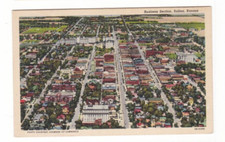 Cartão postal/vista aérea de linho vintage seção empresarial Salina Kansas comprar usado Cartão postal/vista aérea de linho vintage seção empresarial Salina Kansas comprar usado  Enviando para Brazil