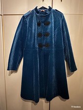 Casaco acolchoado Joe Browns veludo azul forro floral Reino Unido 18 UE 46 boho vintage comprar usado  Enviando para Brazil
