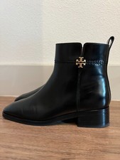 Bota Tory Burch Everly Flat tornozelo zíper lateral 137752 logotipo ouro preto perfeito tamanho 8,5 comprar usado  Enviando para Brazil