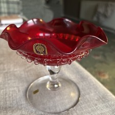 Red ruffled glass for sale  DERBY