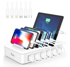 Usado, Estação de carregamento para vários dispositivos, 50W 6 portas doca de carregamento com 6 cabos... comprar usado  Enviando para Brazil