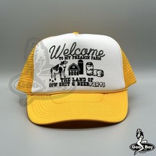 Usado, Chapéu caminhoneiro agrícola engraçado vintage retrô amarelo malha boné de corda comprar usado  Enviando para Brazil