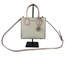 Bolsa tiracolo Michael Kors Mercer logotipo e couro acordeão rosa média, usado comprar usado  Enviando para Brazil