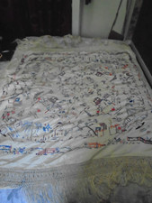Antique silk embroidered for sale  PURLEY
