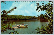 Cartão postal cromado vintage 1969 barco a motor, saudações de Coboconk Ontario comprar usado  Enviando para Brazil