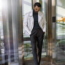 Usado, jaqueta de couro branca masculina comprar usado  Enviando para Brazil