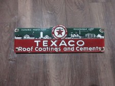 Placa de metal esmaltada para revestimentos de telhado de porcelana Texaco tamanho 16 x 5 polegadas comprar usado  Enviando para Brazil