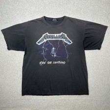 Camiseta Vintage 1994 Metallica Ride the Lightning Band Antiga Anos 90 Preta Desbotada Tamanho XL, usado comprar usado  Enviando para Brazil
