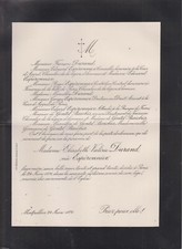 1891 death announcement d'occasion  Expédié en Belgium