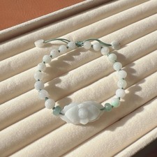 Linda pulseira de miçangas com flor de jade natural da Birmânia comprar usado  Enviando para Brazil