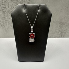 Colar fofo de esmalte e diamante porco em ouro branco 18kt - 0,08 ctw, 18", novo comprar usado  Enviando para Brazil