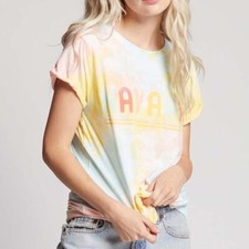 Camiseta gráfica Karma Havana amarela tingida manga curta reciclada tamanho G nova sem etiquetas comprar usado  Enviando para Brazil