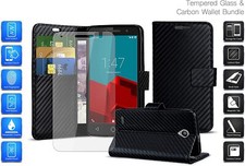 Capa telefone e vidro com slot para cartão carteira fibra de carbono para Microsoft Lumia 532 comprar usado  Enviando para Brazil