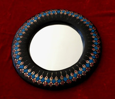 Miroir entourage cuir d'occasion  Hauteville-Lompnes