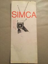 Simca car brochure for sale  COLCHESTER