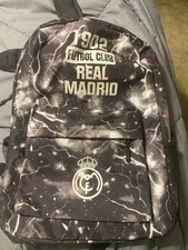 Mochila de futebol mochila 1902 futbol clube Real Madrid preto branco equipamento escolar, usado comprar usado  Enviando para Brazil