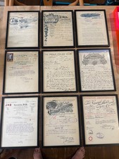 Vintage billheads framed for sale Vintage billheads framed for sale  LONDON