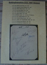 Cricket autographs nottinghams for sale  UK
