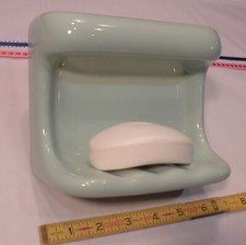 *Verde espuma do mar* Bandeja de saboneteira de cerâmica brilhante com suporte para pano/barra de apoio  comprar usado  Enviando para Brazil