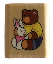 Estampilla de goma oso pequeño y conejo fabricación de tarjetas álbum de recortes artesanías diseño artístico segunda mano  Embacar hacia Mexico