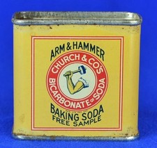 LATA DE AMOSTRA VINTAGE SEM BICARBONATO DE SÓDIO BRAÇO E MARTELO - CHURCH & CO'S TIN-2 1/8"H comprar usado  Enviando para Brazil