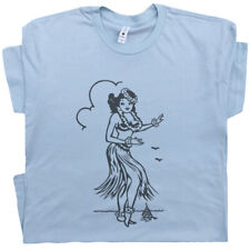 Camiseta Hula Girl Havaí Vintage Retrô Marinha Surfe Veleiro Tiki Bar Masculina Feminina, usado comprar usado  Enviando para Brazil