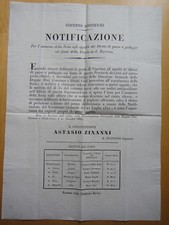 1834 notificazione governo usato  Imola