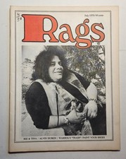 RAGS July 1970 Leslie West Ike & Tina Warhol's Trash Rare Counterculture Zine comprar usado  Enviando para Brazil