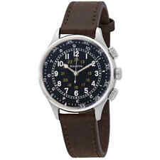 Relógio masculino Bulova A-15 Pilot automático mostrador preto couro marrom 96A245 comprar usado  Enviando para Brazil