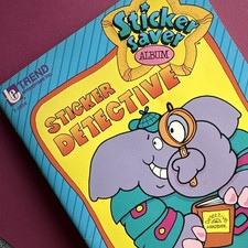 Adesivo vintage anos 80 anos 90 TREND livro economizador álbum 1991 elefante detetive comprar usado  Enviando para Brazil