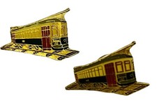 Lote de (2) Carrinho de Esmalte Vintage Street Teleféricos Lapela Tac Tack Pins Lembrança, usado comprar usado  Enviando para Brazil